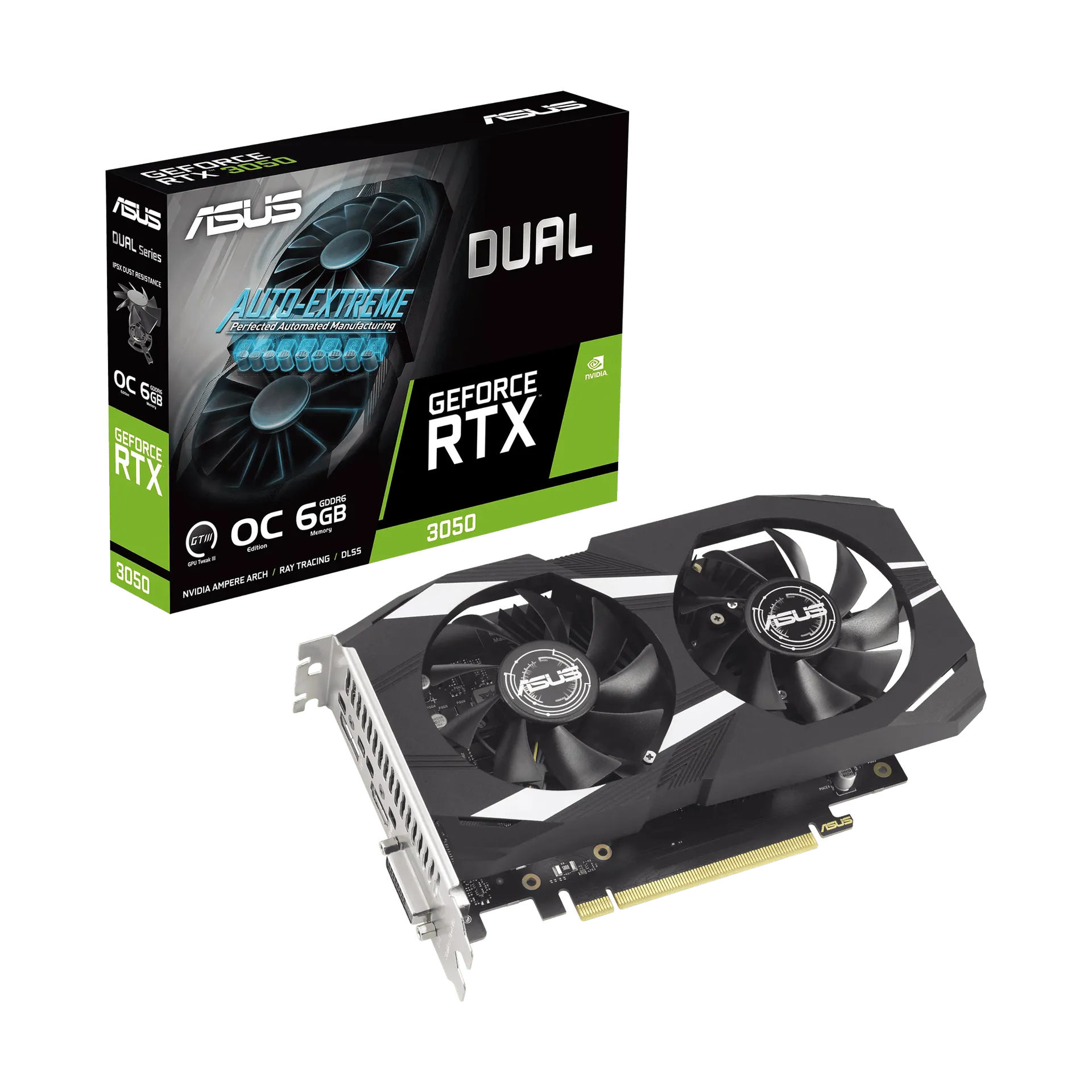 Dual GeForce RTX™ 3050 OC Edition 6GB GDDR6