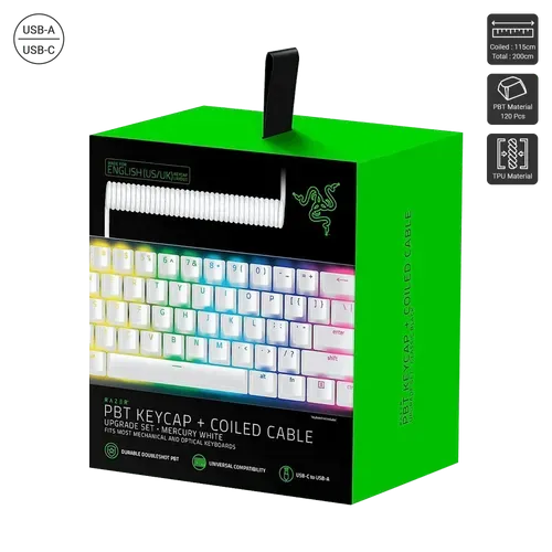 PBT Keycaps with Coiled Cable @ TK Computer Cambodia
