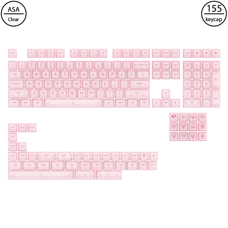 Clear Transparent - Pink