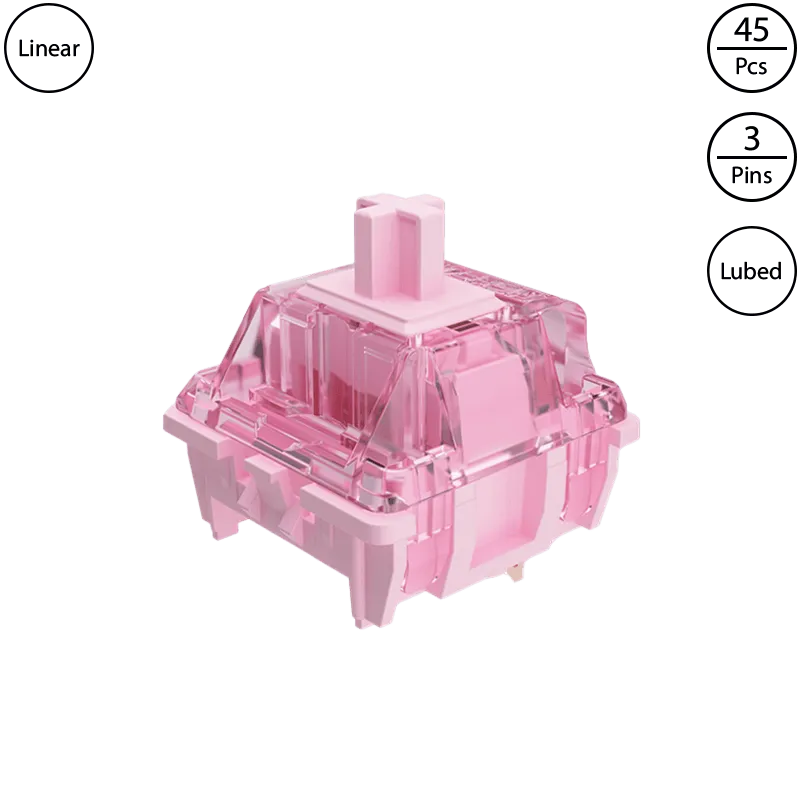 Gateron Pink (Lubed, 45 pcs)